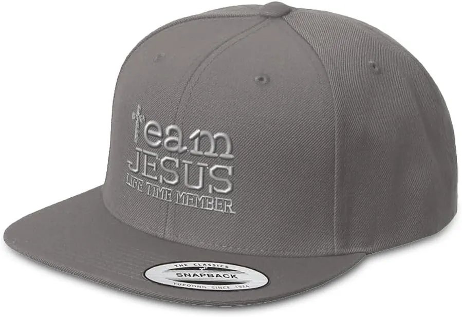 Speedy Pros Snapback Hat for Men Flat Brim Hats Team Jesus Life Time Member God Christ Embroidered Flat Bill Hat