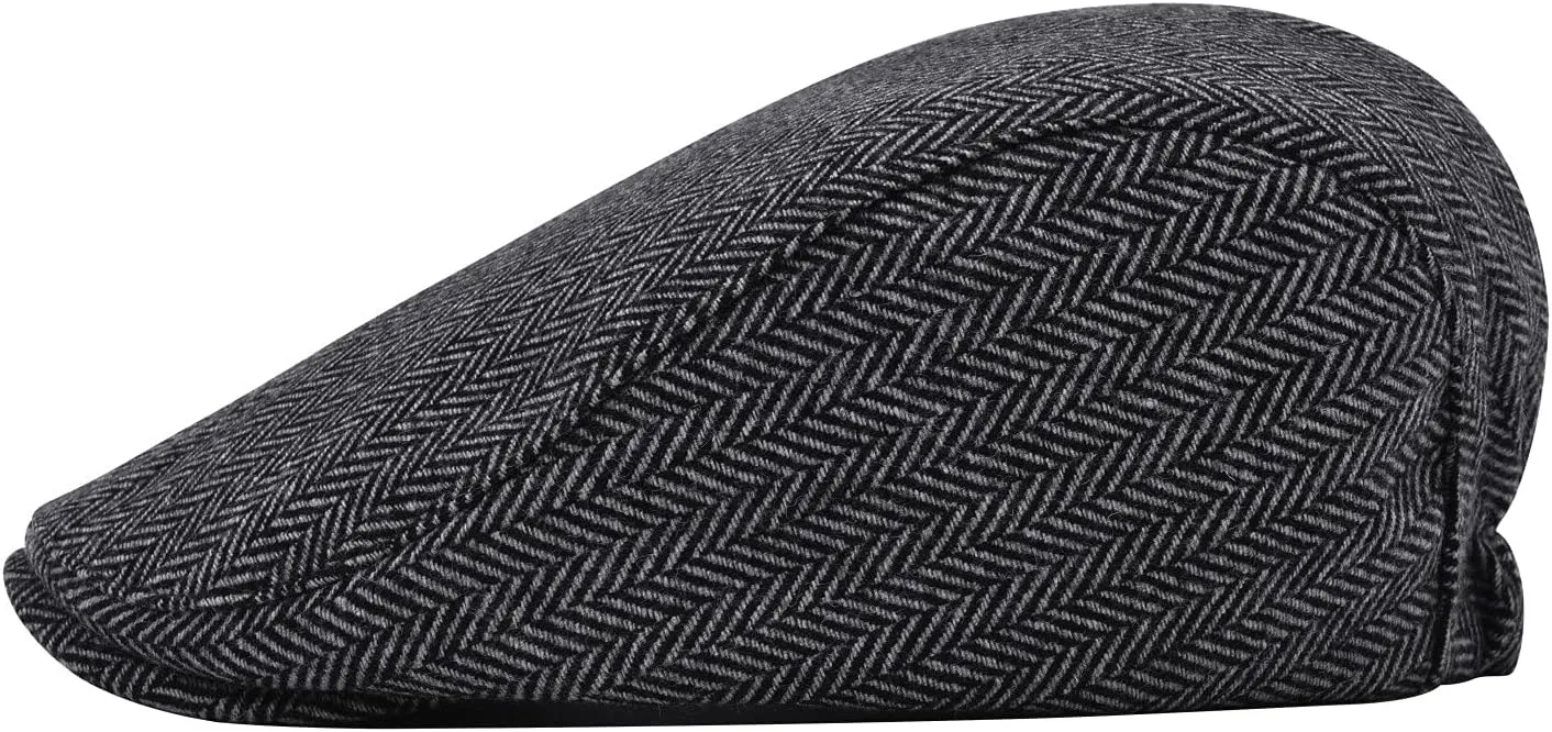 STARANCE Men's Flat Cap Wool Tweed Driving Irish Newsboy Hat