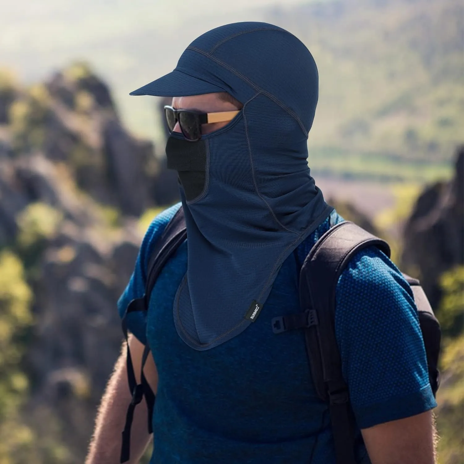 SUNMECI Balaclava Sun Protection Breathable Brim Full Face Mask Cooling Fishing Boating Cycling Sun Mask for Men Women