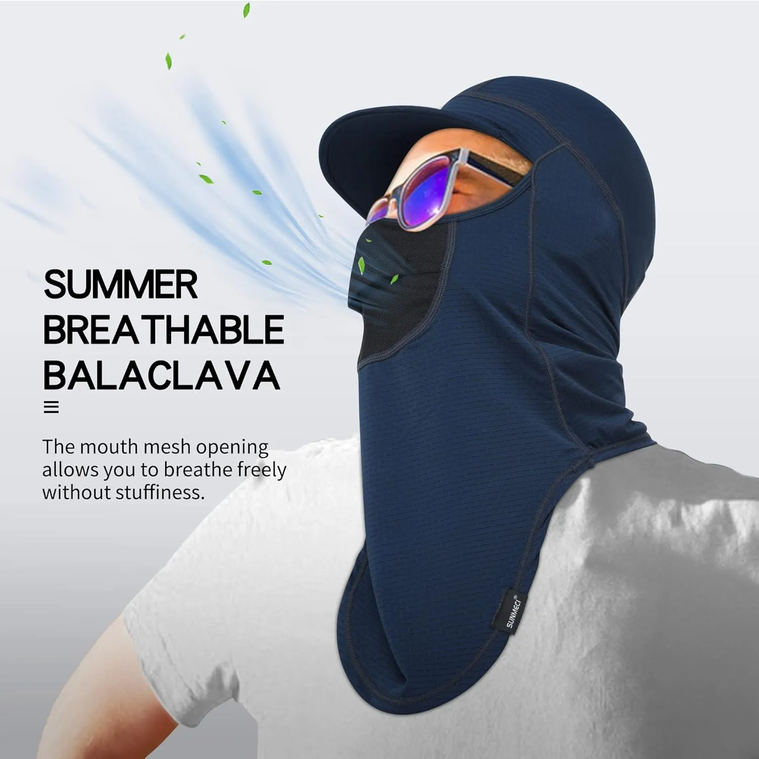 SUNMECI Balaclava Sun Protection Breathable Brim Full Face Mask Cooling Fishing Boating Cycling Sun Mask for Men Women
