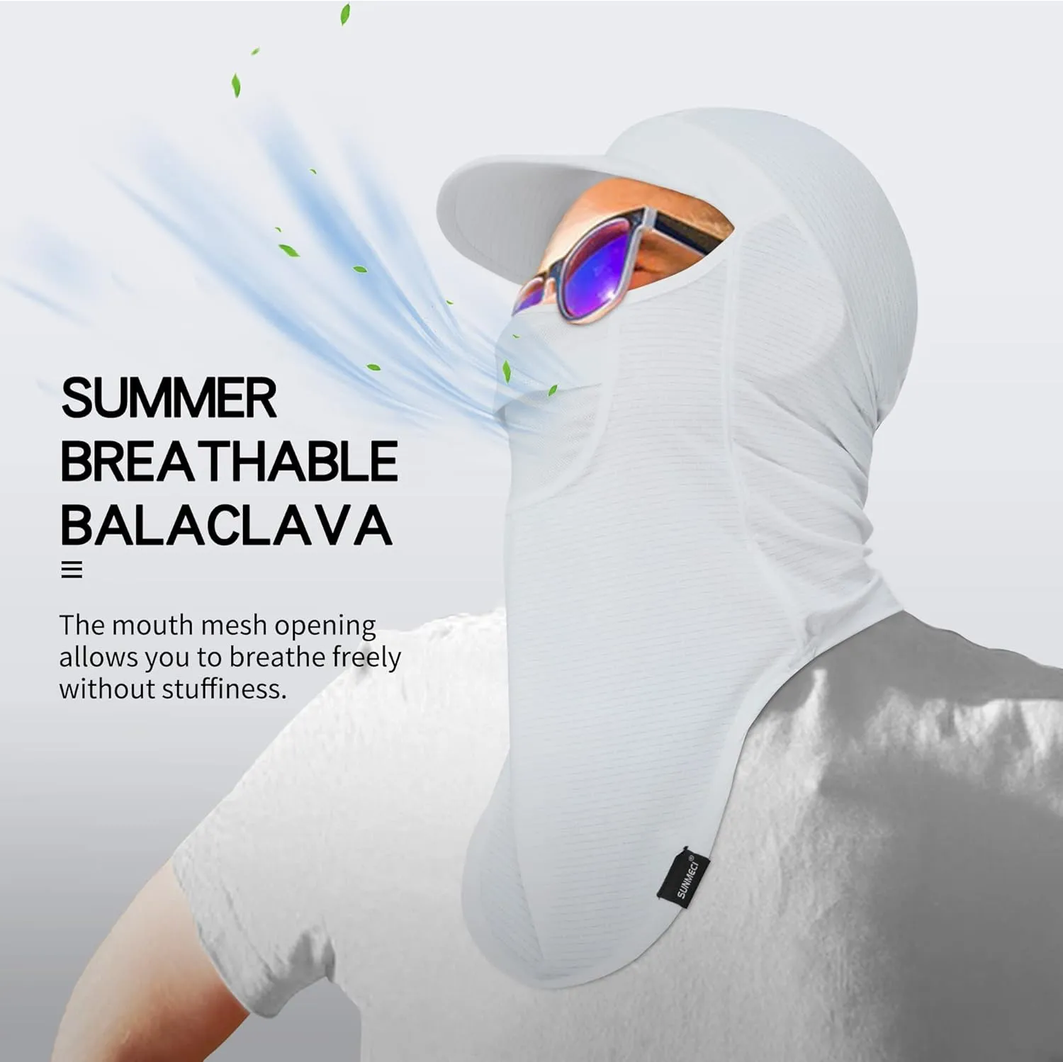 SUNMECI Balaclava Sun Protection Breathable Brim Full Face Mask Cooling Fishing Boating Cycling Sun Mask for Men Women