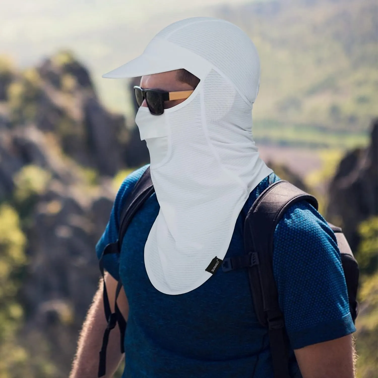 SUNMECI Balaclava Sun Protection Breathable Brim Full Face Mask Cooling Fishing Boating Cycling Sun Mask for Men Women