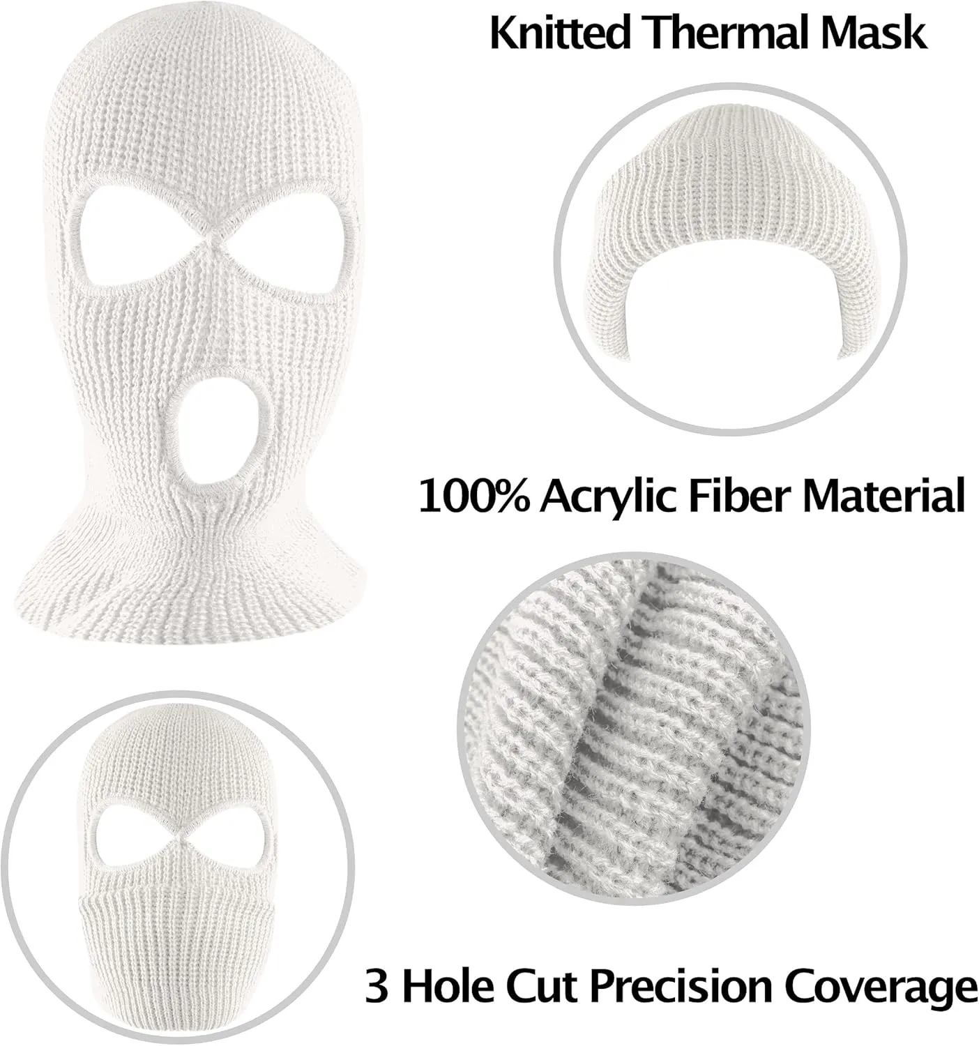 Super Z Outlet Knit Sew Acrylic Outdoor Full Face Cover Thermal Ski Mask One Size Fits Most