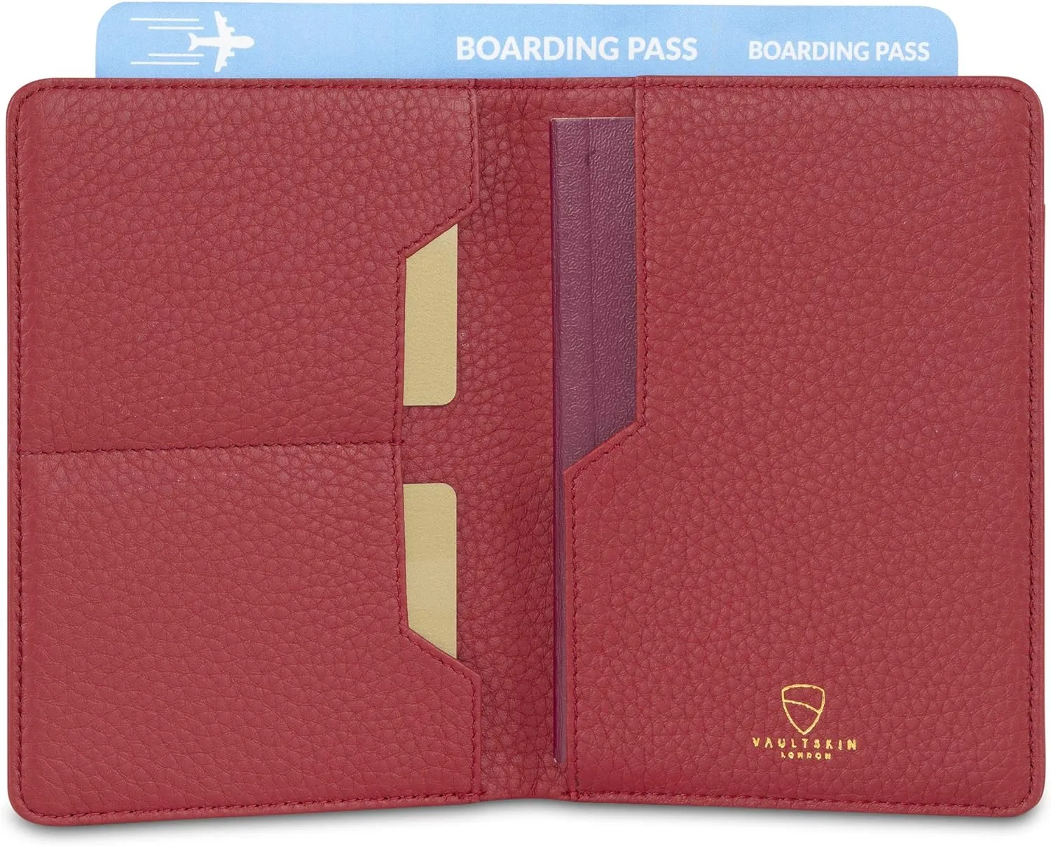 Vaultskin Leather Passport Holder, Slim RFID Blocking Travel Wallet for Men and Women, Fits Passport, Credit Cards, ID, Cash, Passport Cover Ideal Travel Accessories with Gift Box