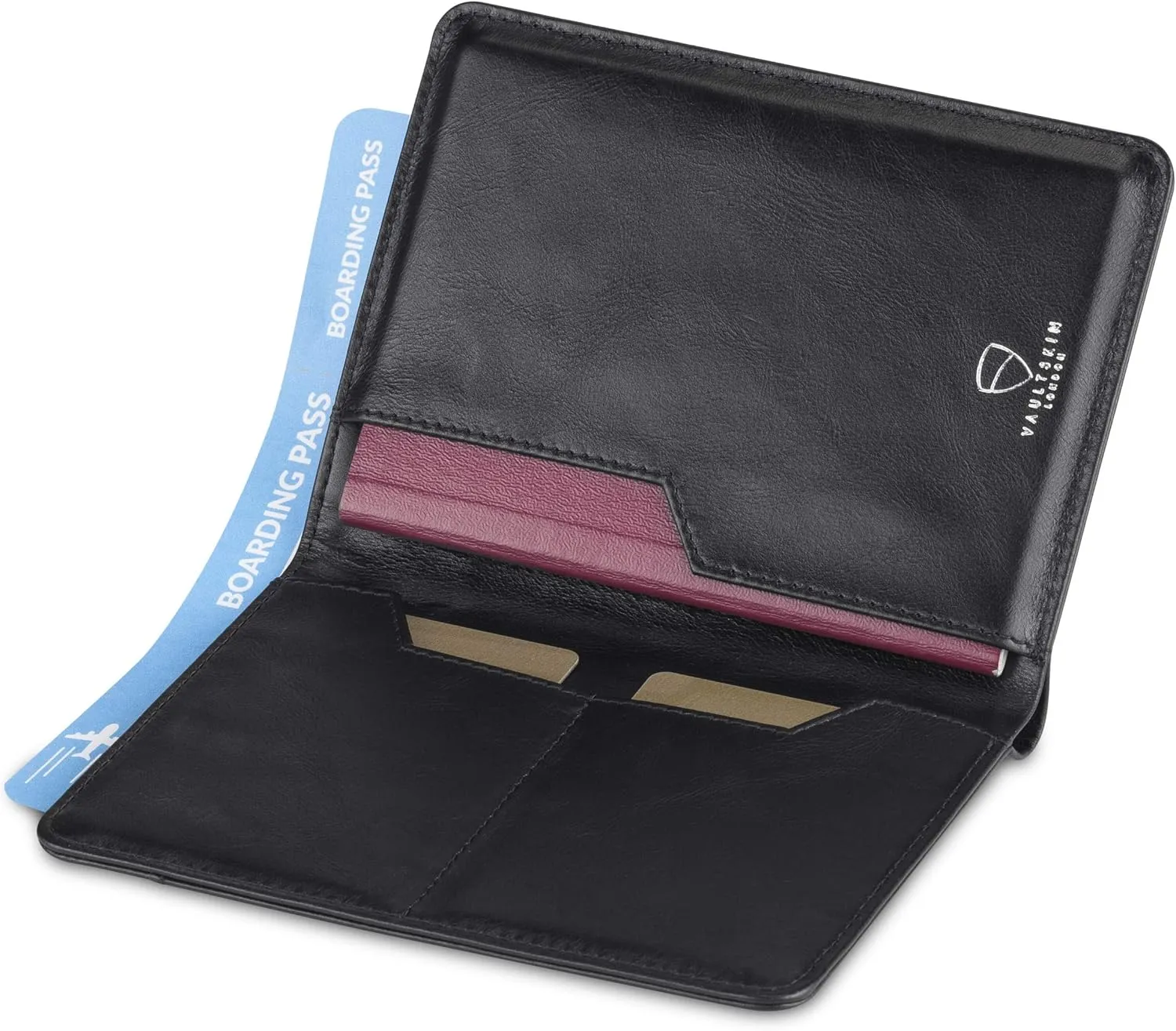 Vaultskin Leather Passport Holder, Slim RFID Blocking Travel Wallet for Men and Women, Fits Passport, Credit Cards, ID, Cash, Passport Cover Ideal Travel Accessories with Gift Box