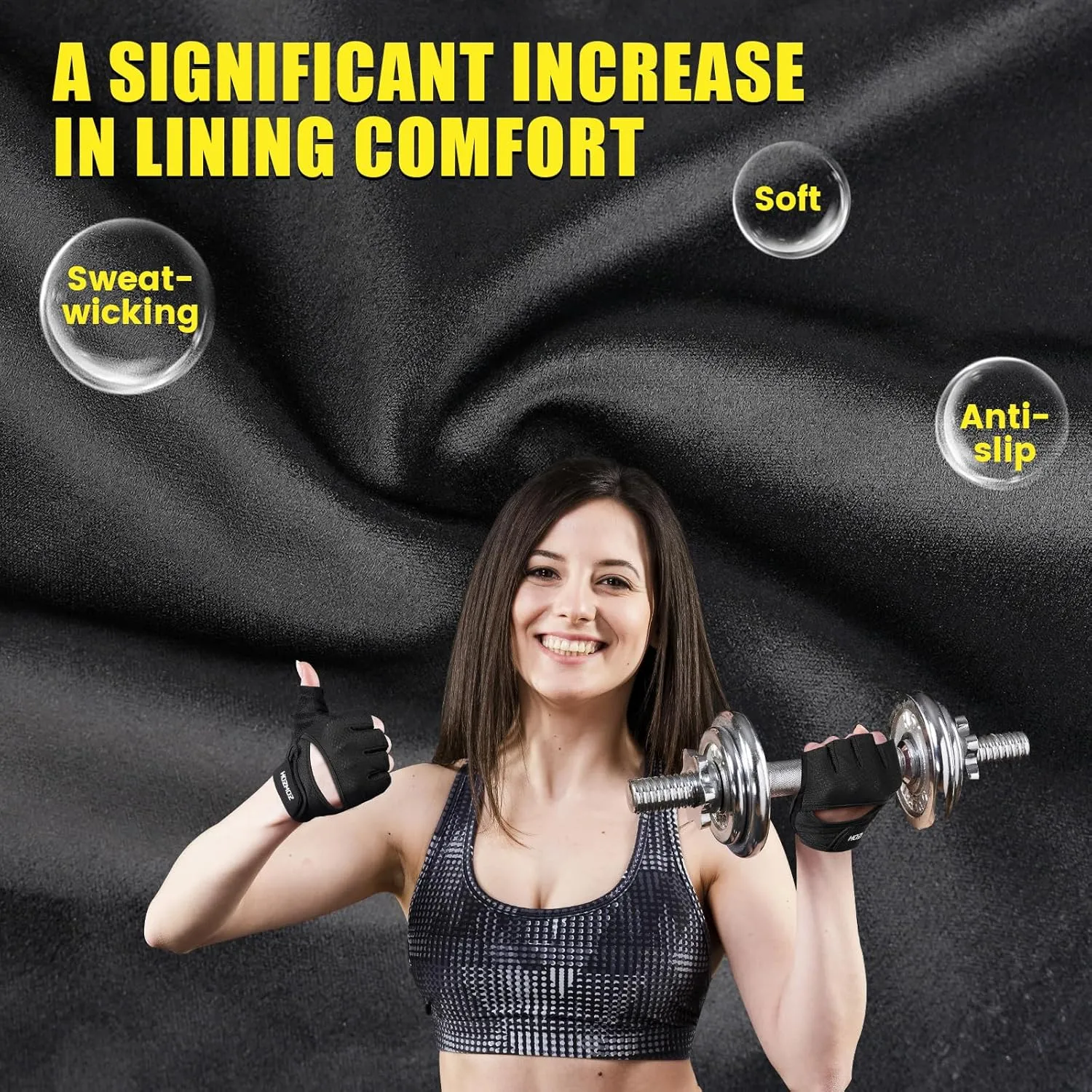 Ventilated Weight Lifting Gloves, Thick Padded Gym Gloves with Full Palm Protection & Grip & Shock Absorption for Women & Men's Fitness Training