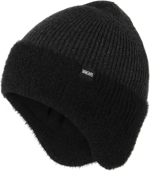 Wmcaps Winter Fleece Line Beanie with Earflap for Men Women, Outdoor Warm Thermal Knitted Hat Stocking Caps